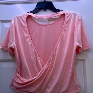 Cross cut out back athletic top shein